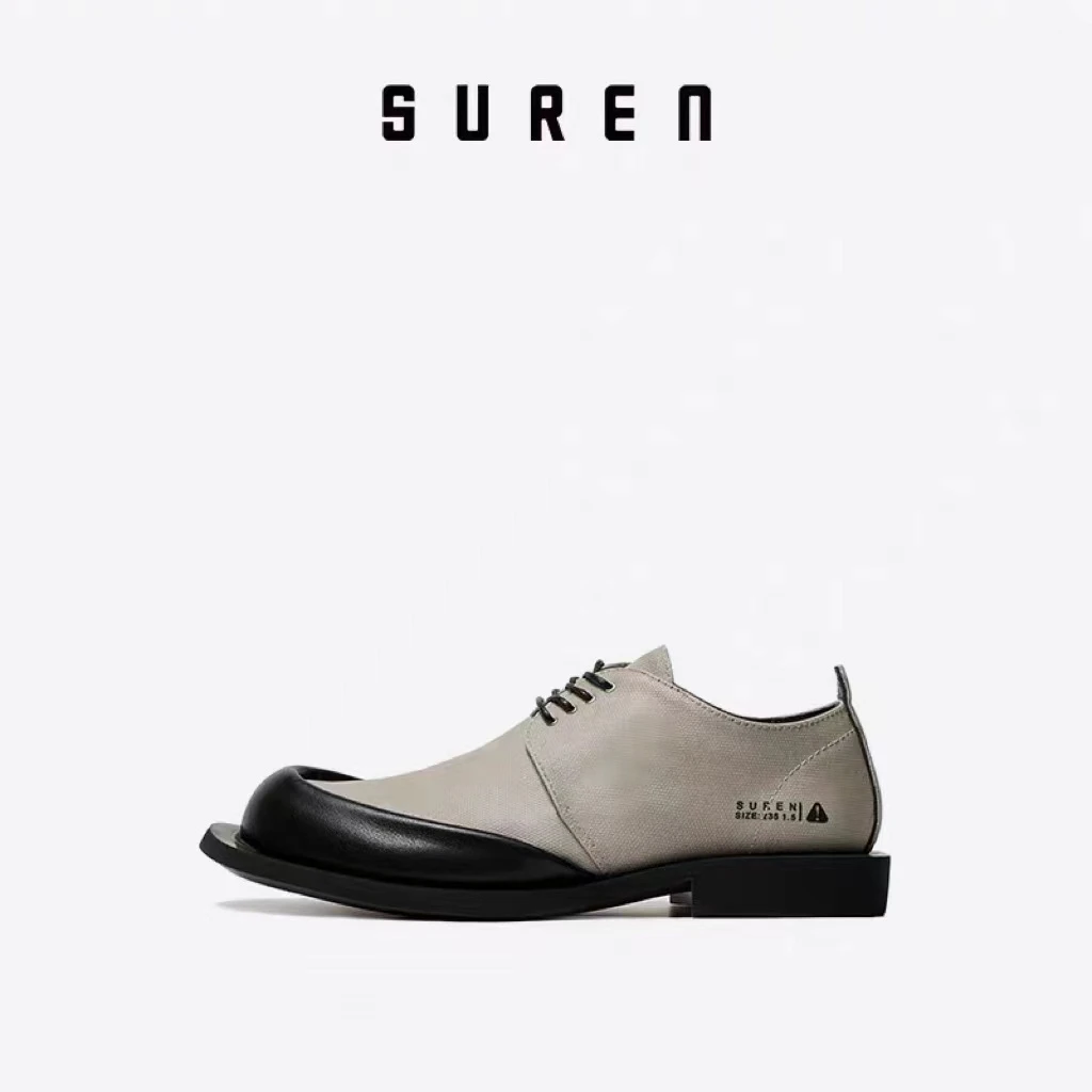 素人SUREN原创设计春夏新款简约百搭帆布鞋女低帮通勤单鞋223