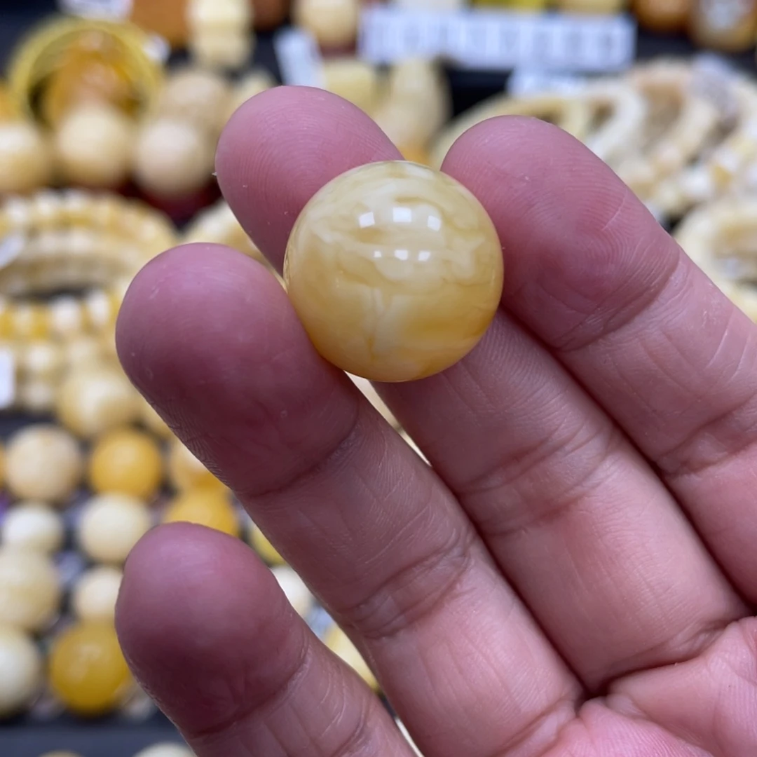 琥珀珠宝奇石未镶嵌18.6mm妖花