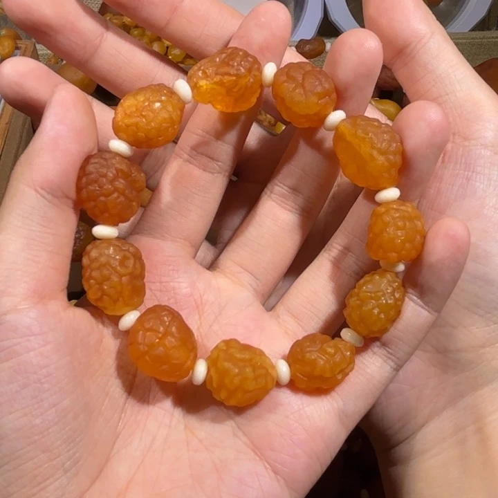 琥珀未镶嵌手链蜜蜡海漂手串