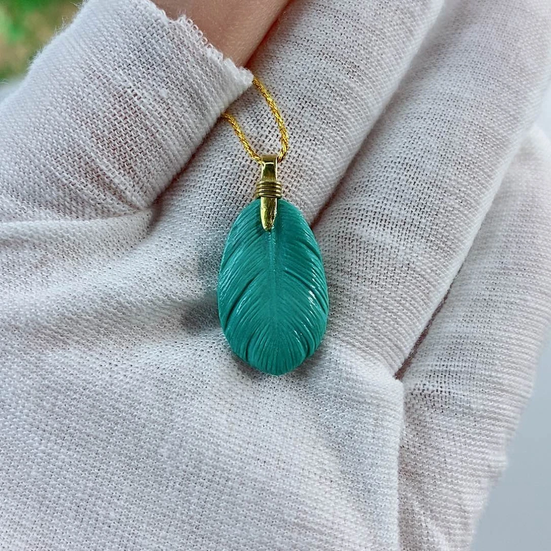 银S925镀金镶嵌绿松石珠宝奇石