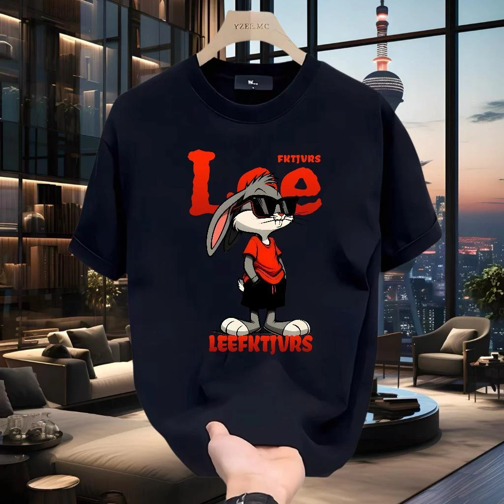 美式潮牌2025夏季新款男士纯棉短袖休闲百搭轻奢体恤修身上衣T恤R