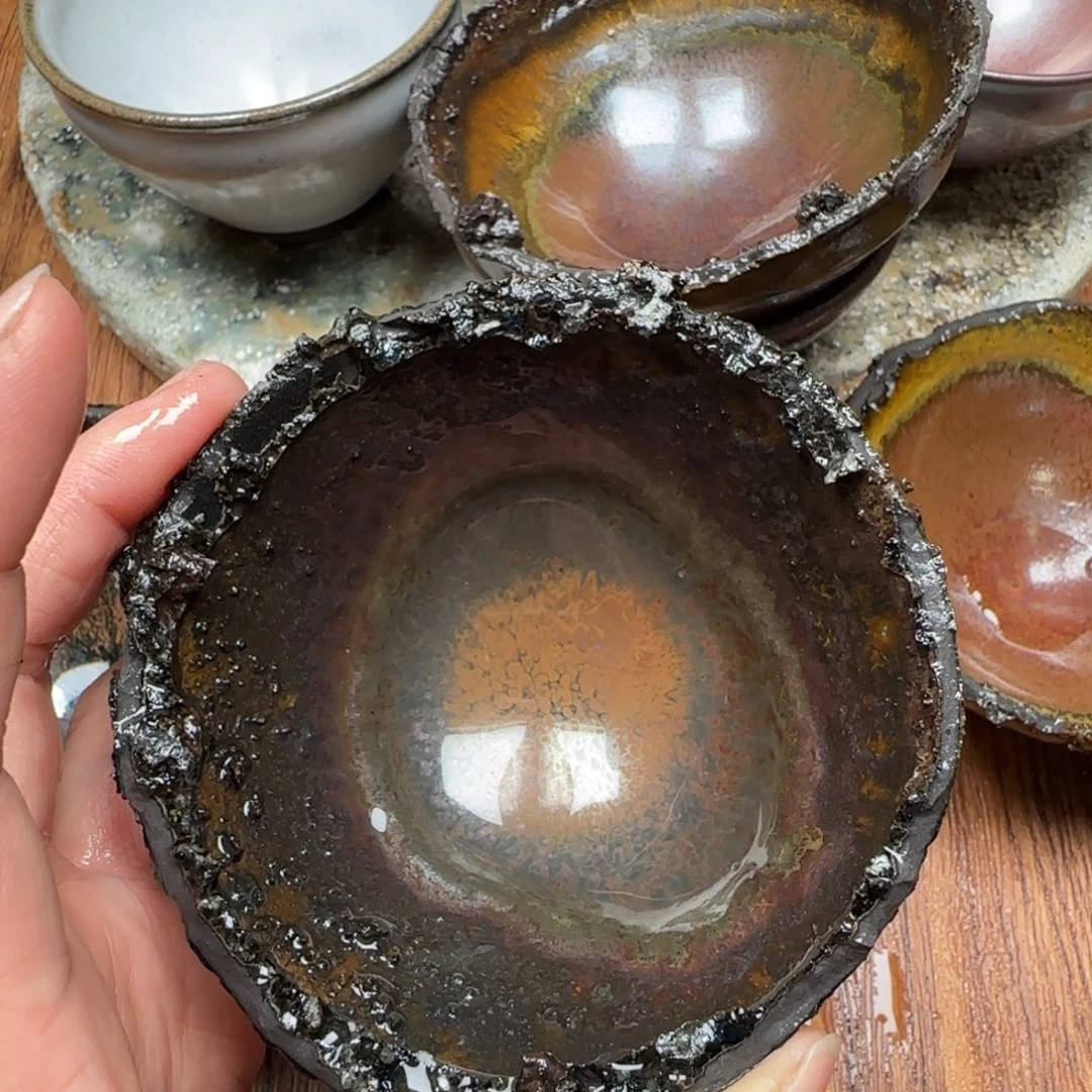 信***满柴烧建盏茶盏茶杯239