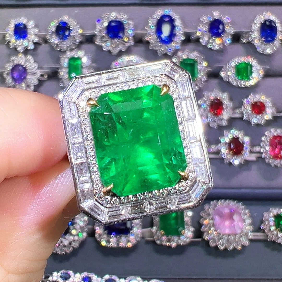 18K金镶嵌后台询价祖母绿哥伦比亚沃顿绿9.98ct