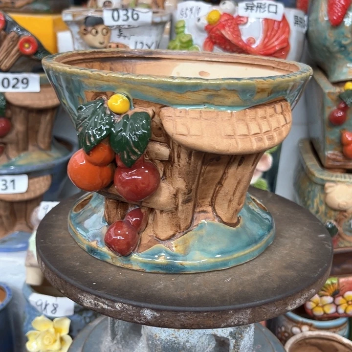 紫砂花盆粗陶材质多肉花盆