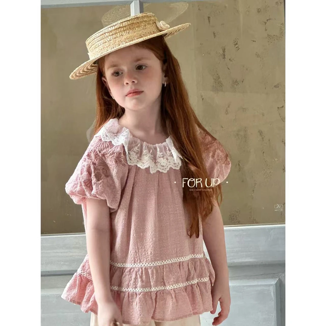 【现货】252-FU-85152多色[FOR UP]法式洛溪宫廷刺绣花边上衣