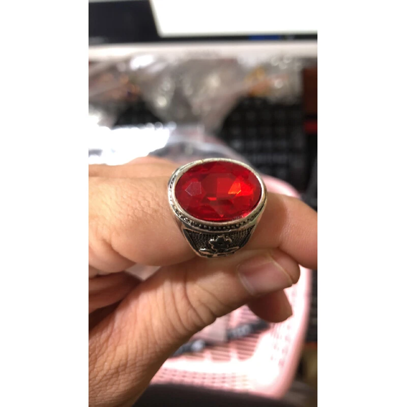 戒 5  切割红水镶嵌戒指