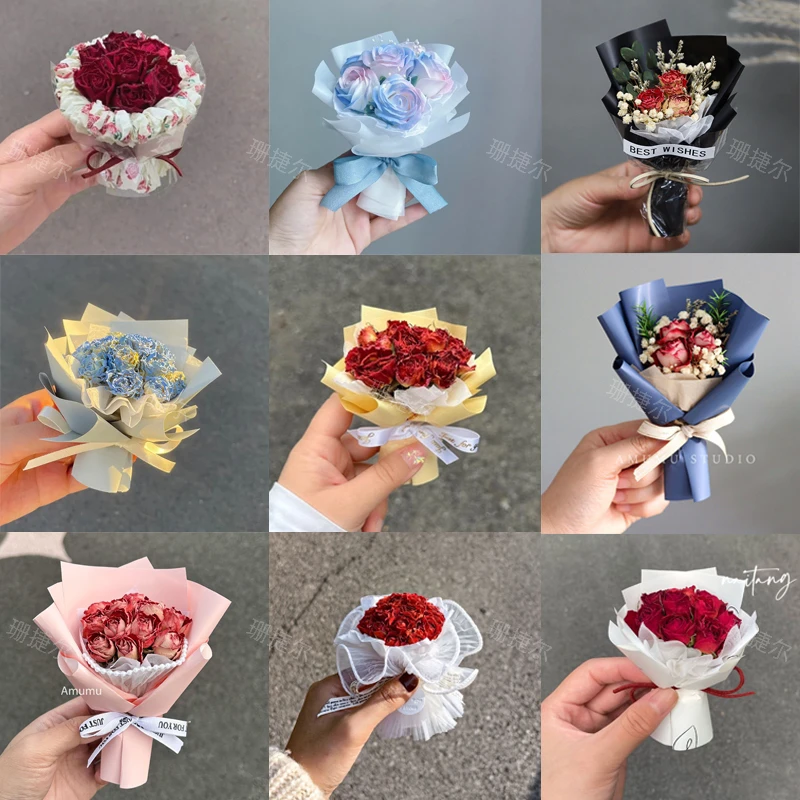 【情人节礼物】mini小花束玫瑰口袋纯手工制作氛围感送女友闺蜜干花