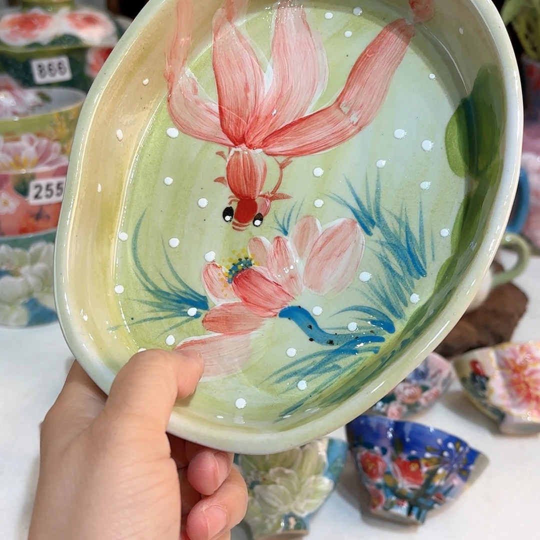 景德镇手绘高温釉下彩陶瓷茶具