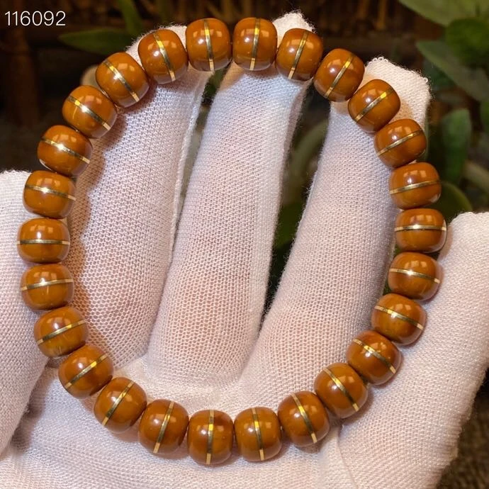 精工紫金鼠老型珠一线天镶铜单圈，尺寸9mm 男女通用文玩佛珠