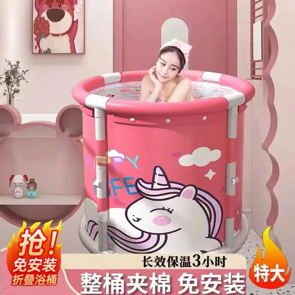 新疆西藏包邮可折叠泡澡洗澡桶免安装大人泡澡桶浴桶带盖恒温伸缩
