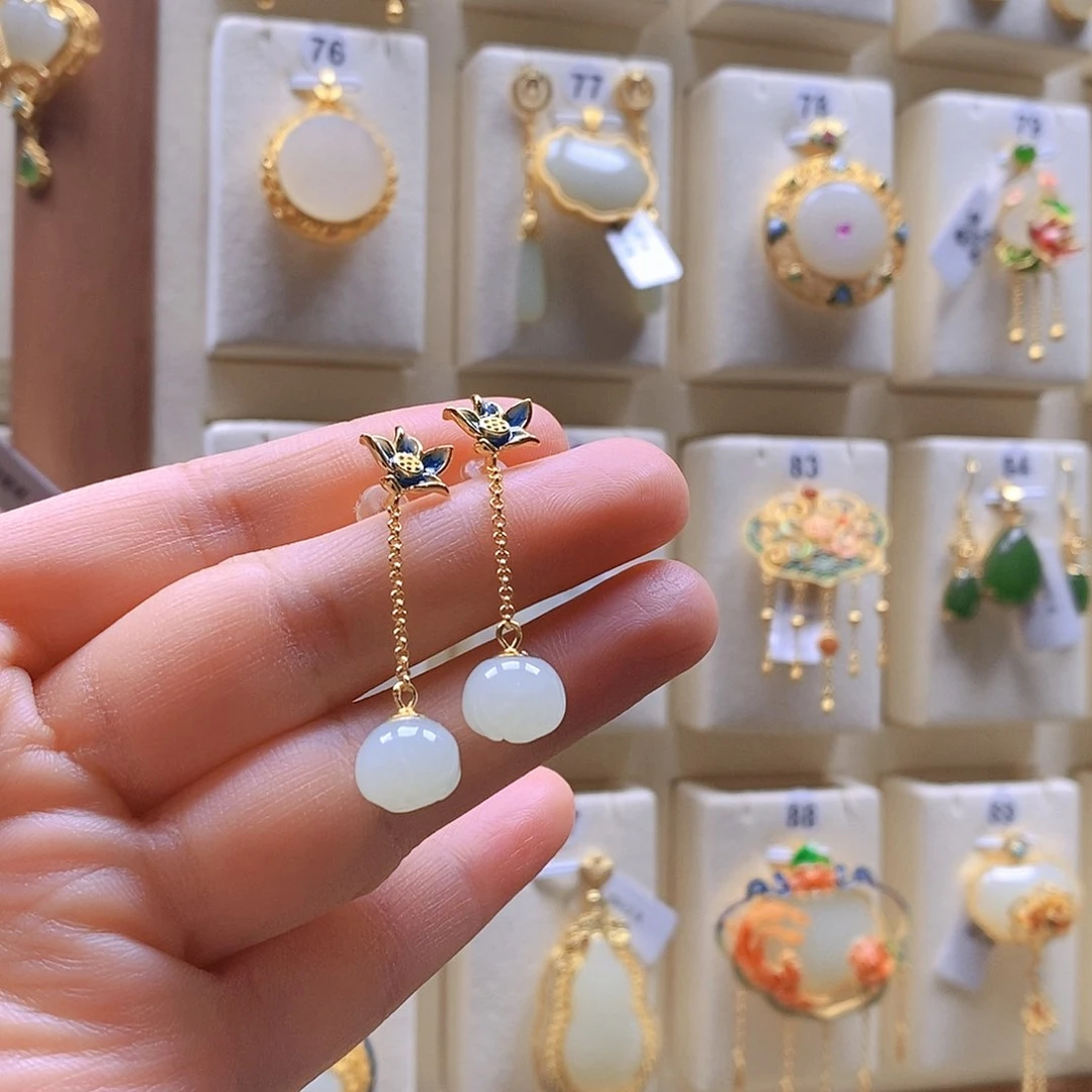 和田玉颈饰银S925镶嵌