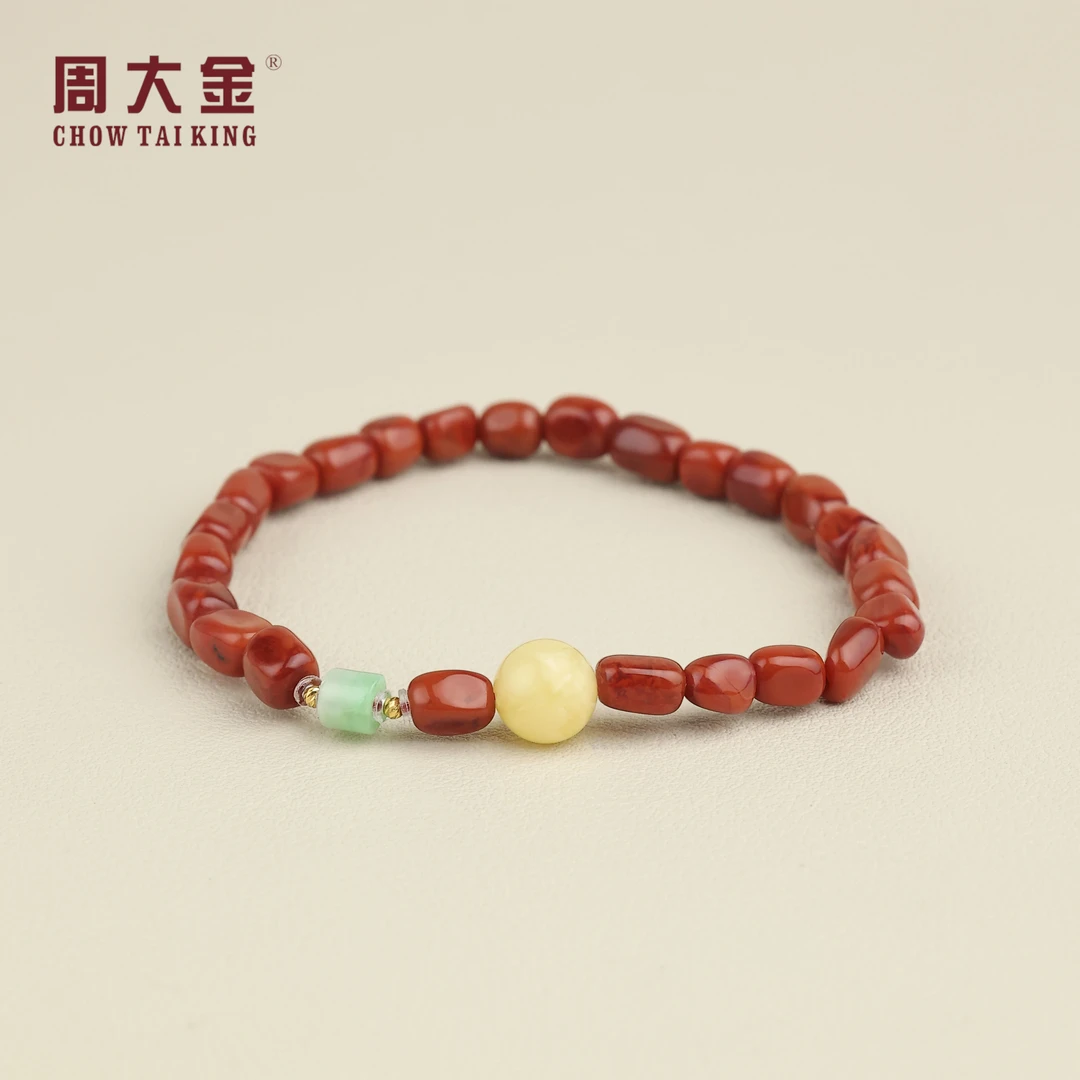 【周大金玉石】18K南红蜜蜡手串-S4761-菲
