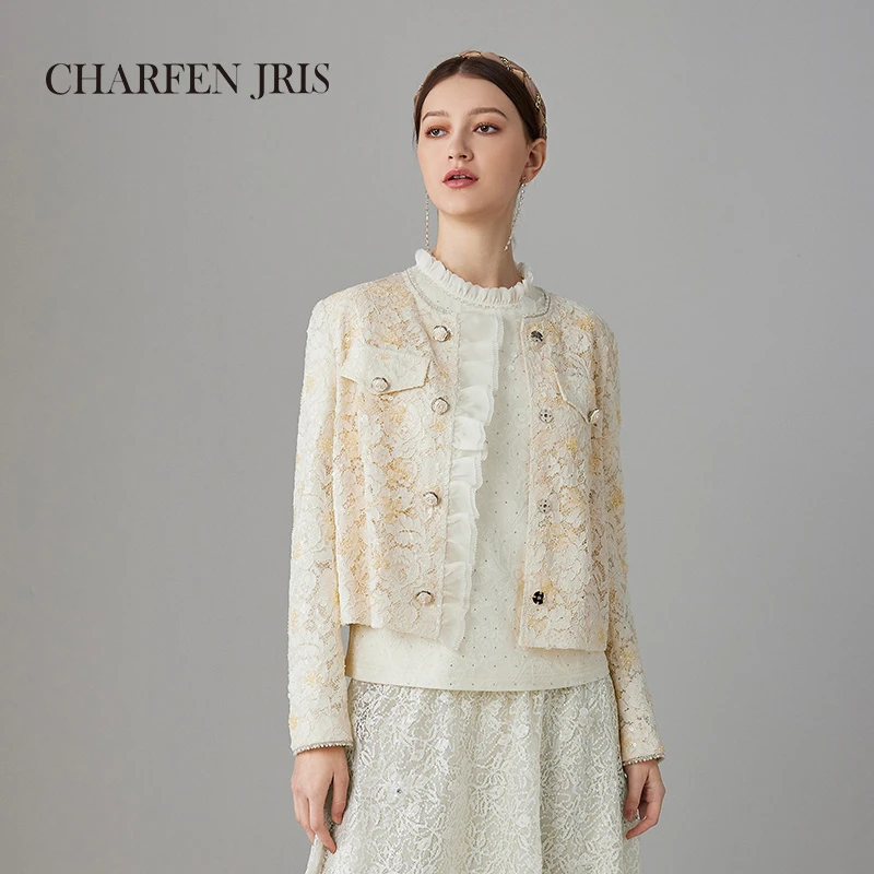 朝峰珠绣短款蕾丝外套FJF1B637-6179A