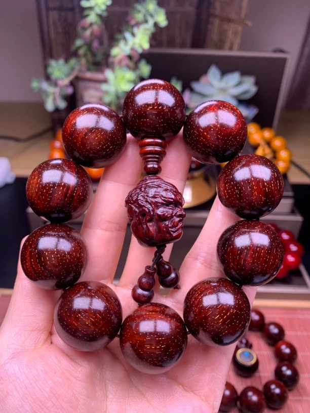 2.5高密紫檀爆星➕一念佛魔雕刻