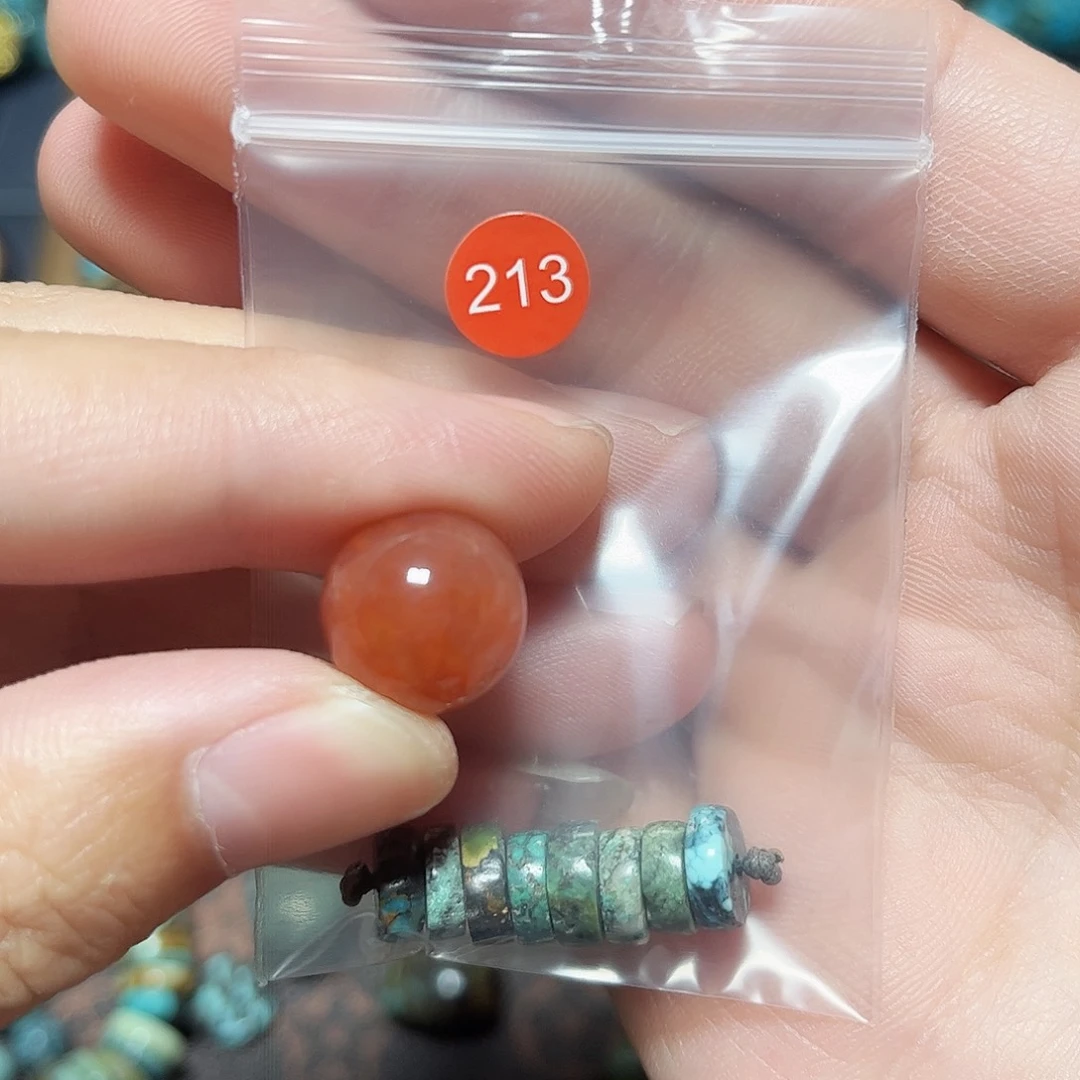 平***新玛瑙/玉髓未镶嵌圆珠桶珠老型手串！！