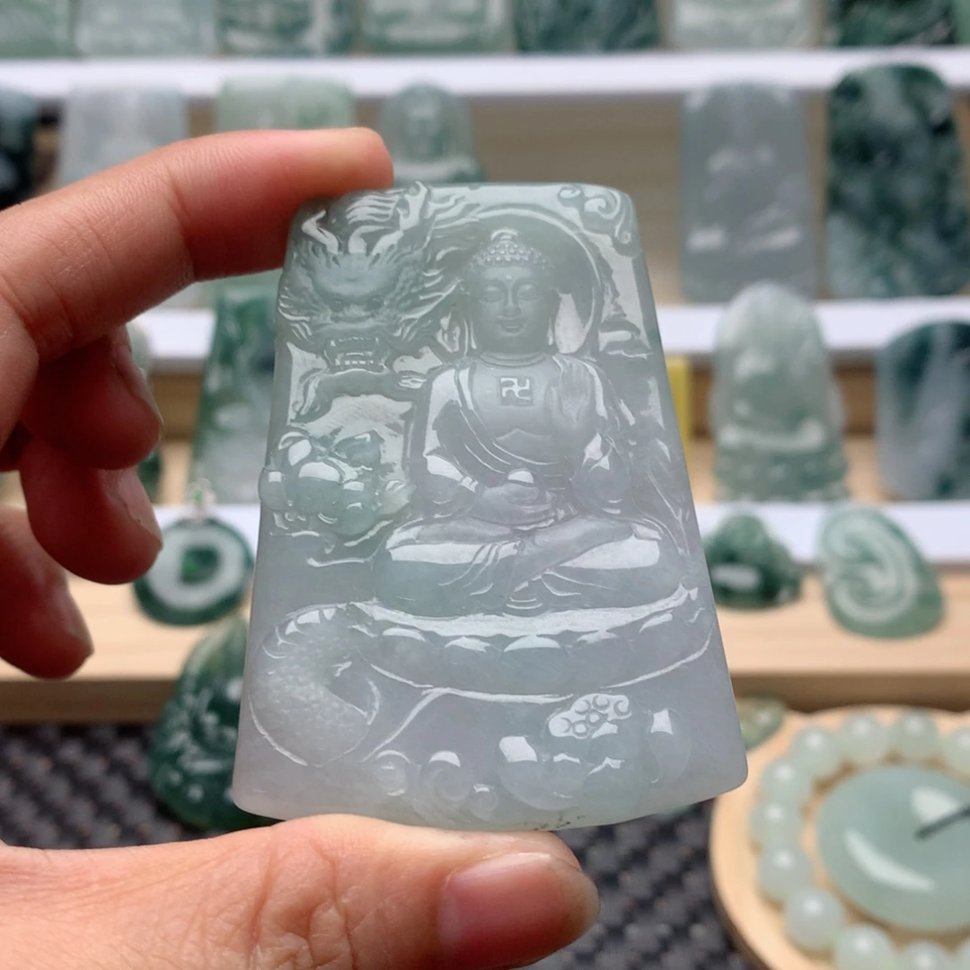 翡翠未镶嵌吊坠(不含链)阿弥陀佛