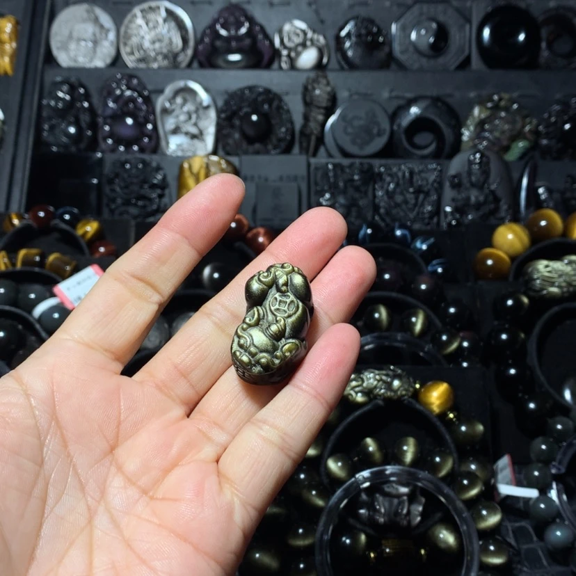 【闪购商品】黑曜岩手串未镶嵌陈****9