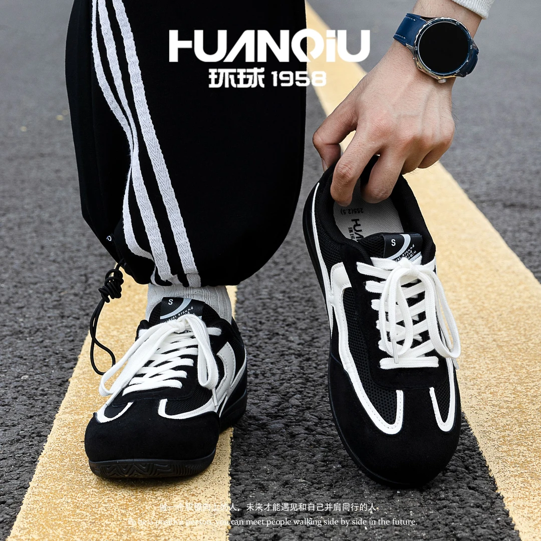 环球赛车鞋子男款爆款2025秋季新款男鞋百搭休闲鞋复古增高德训鞋