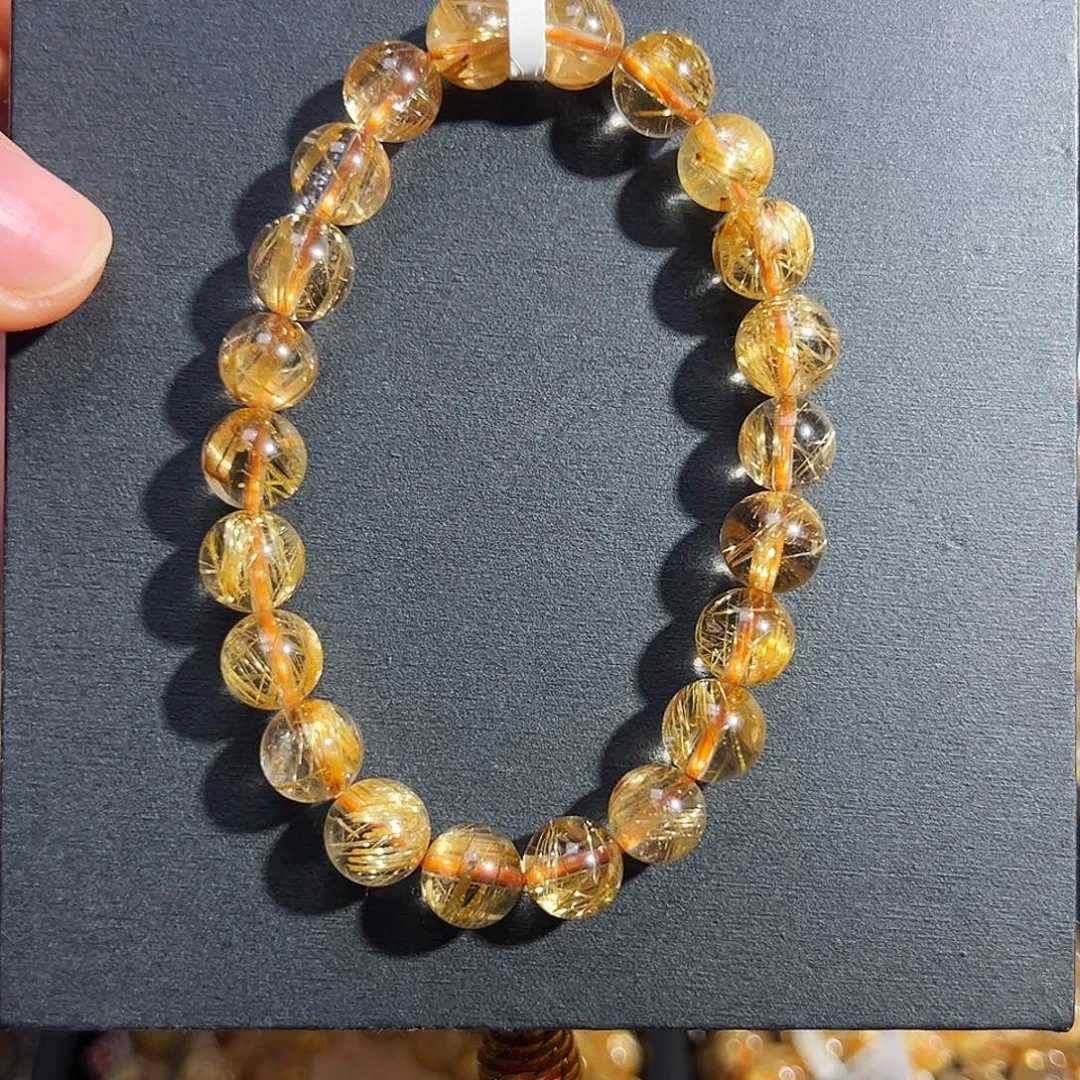 水晶未镶嵌手串天然金钛晶663