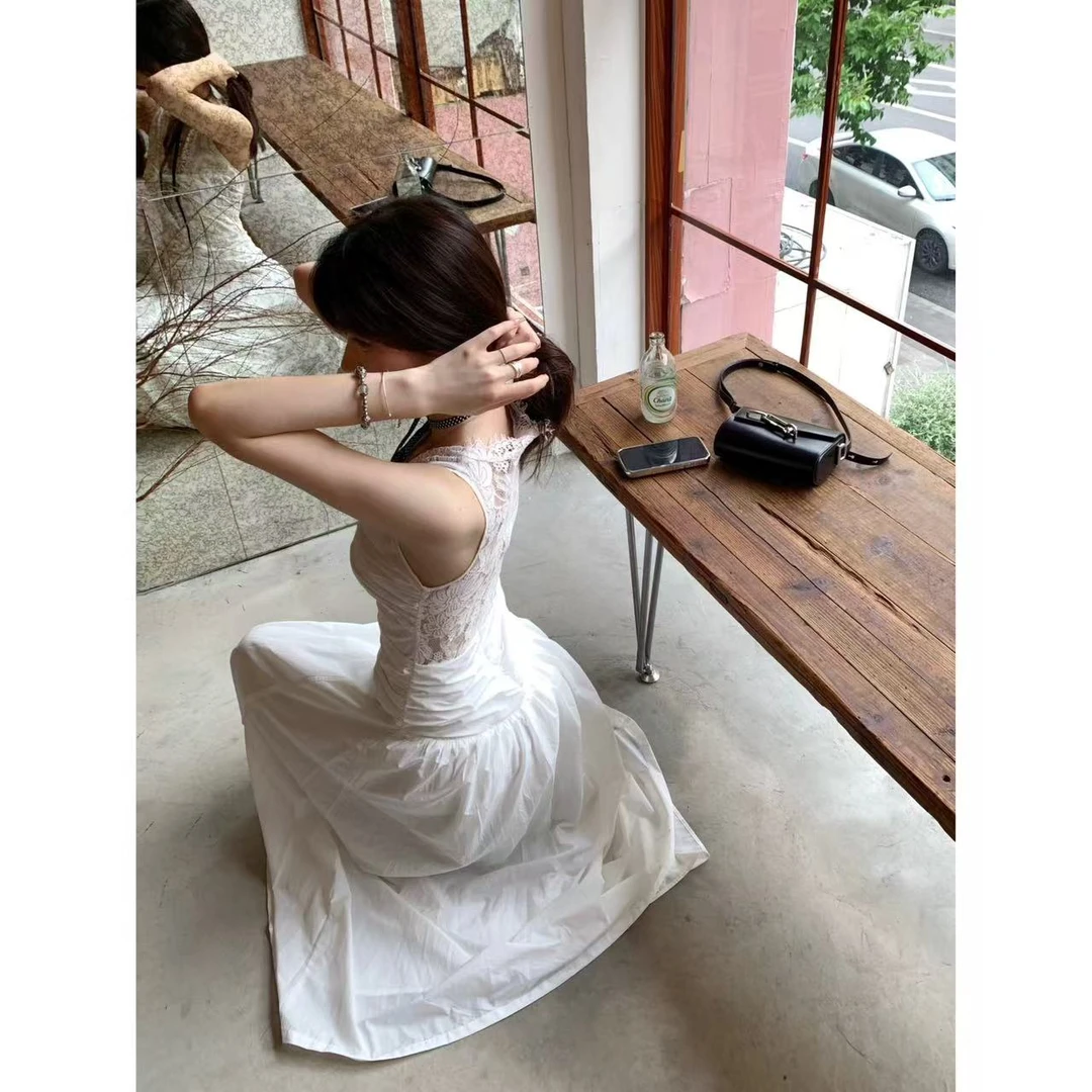 徐秋阳 蕾丝诱惑  百搭时尚休闲设计感显瘦显白长裙12101