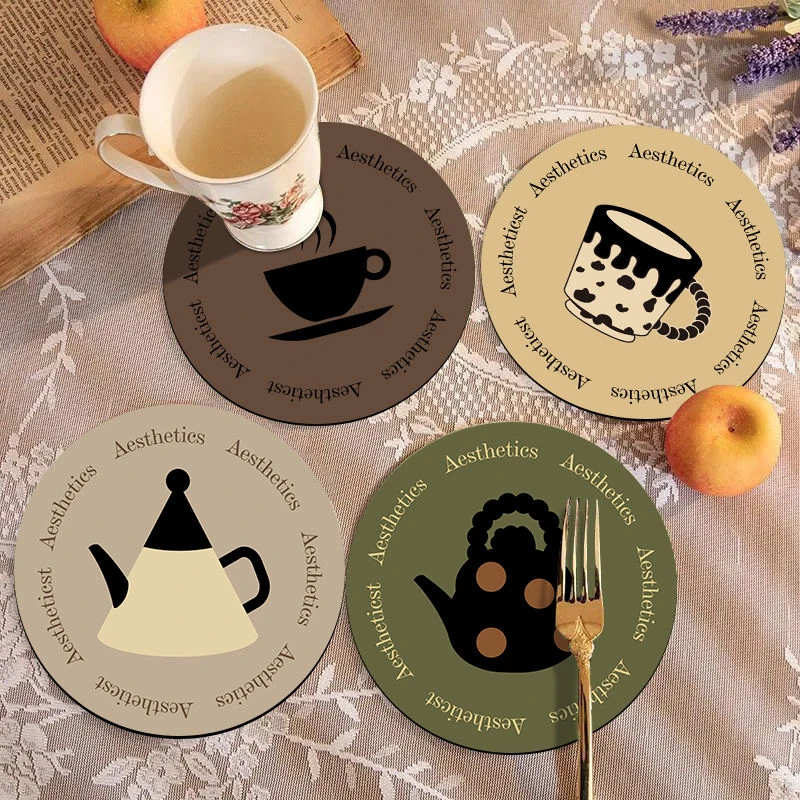 家用防烫隔热吸水速干橡胶东南亚风格圆形餐垫碗垫菜垫子桌垫