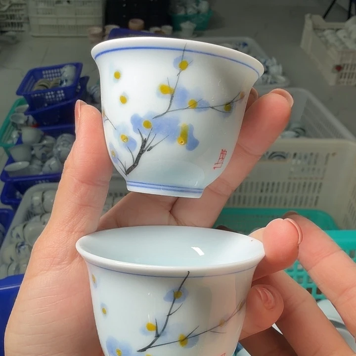 微瑕老物件影青系列两个60