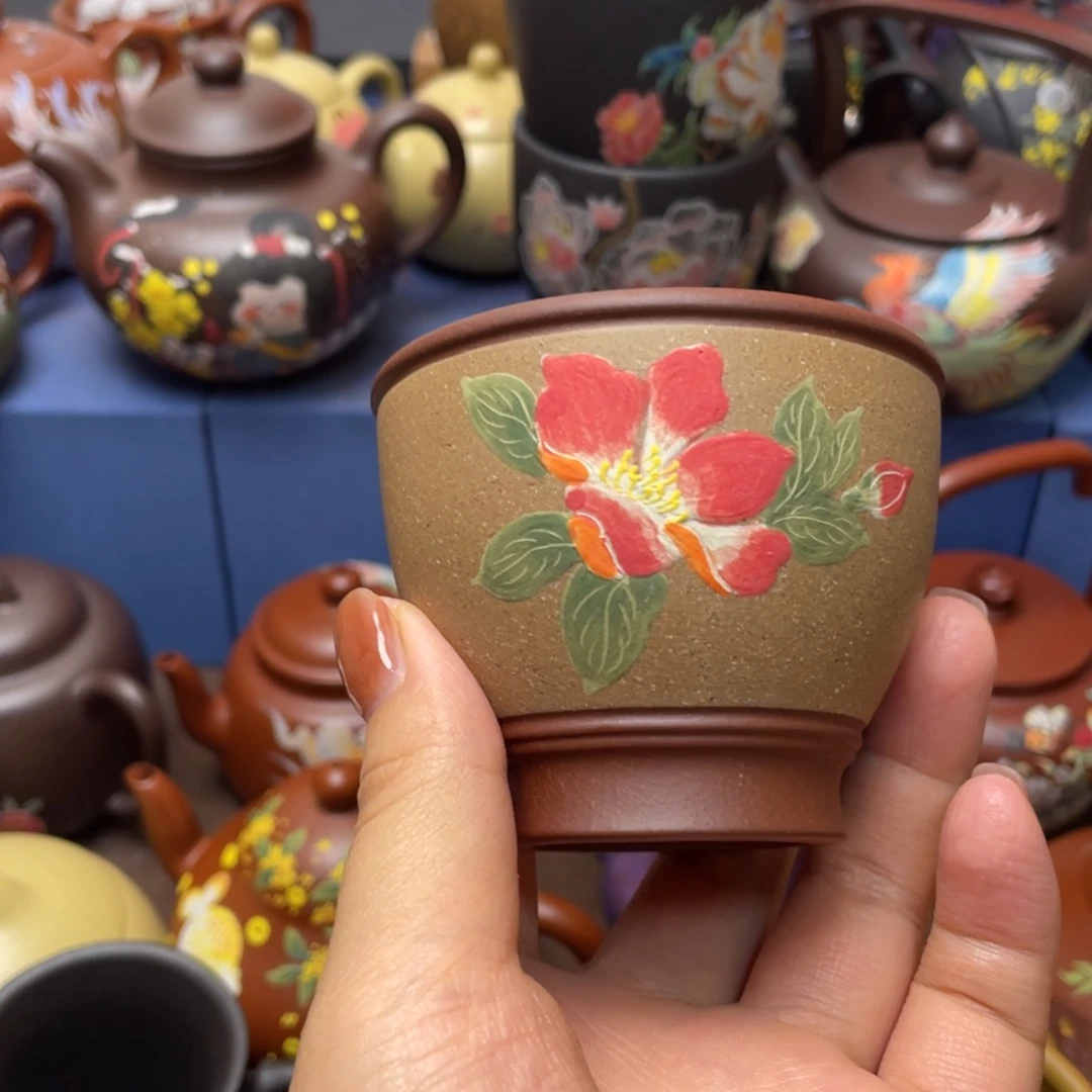 红泥茶杯紫砂主人杯120cc