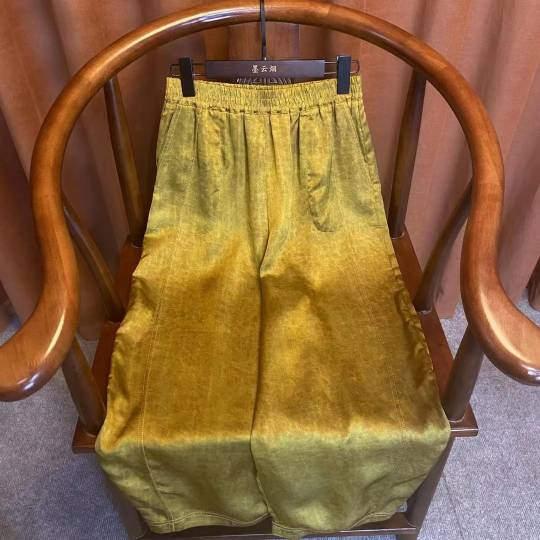 【浮尘】国风精选高腰显瘦气质百搭九分裤女长款裤子夏季休闲裤女士