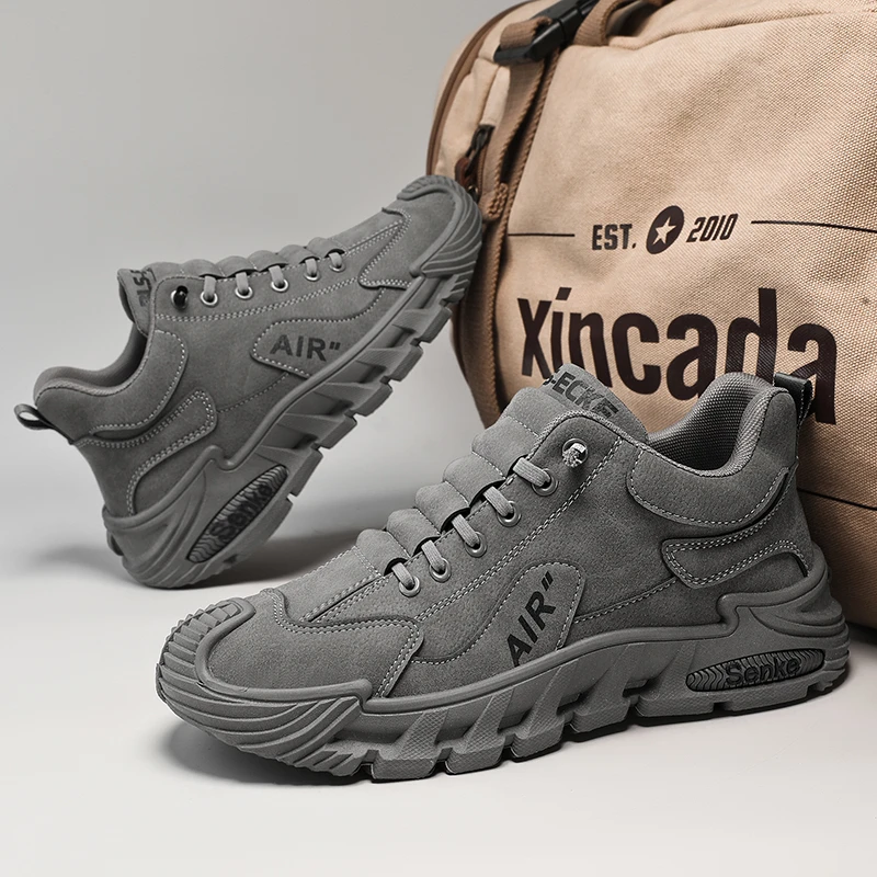 【设计师款】男鞋2025新款秋季男士休闲运动板鞋厚底防滑耐磨工装鞋