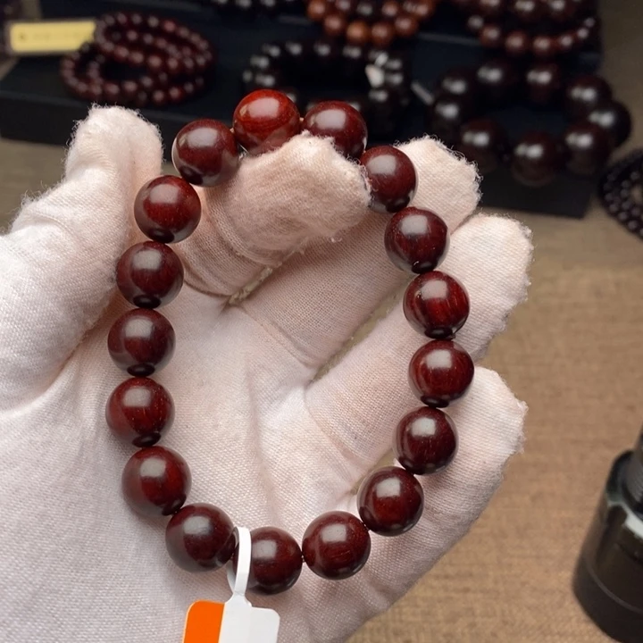 假***者手串/手链小叶紫檀原汁原味1.2cm5星泥料 外二膘