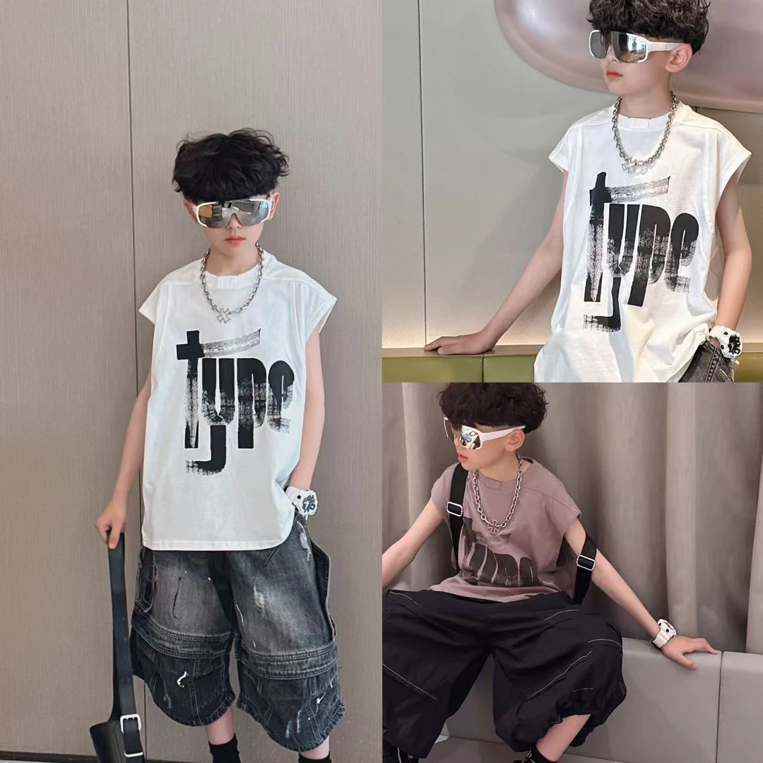 【蜡小新】【 夏日背心】儿童夏季宽松坎肩背心，模特穿150，