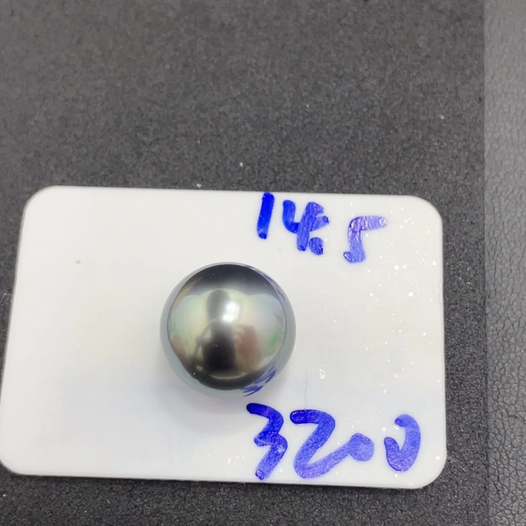 海水珍珠裸珠14.5mm炫彩大溪地正圆