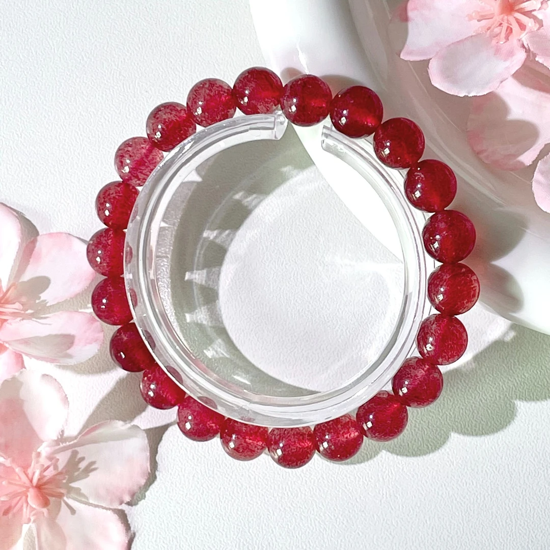 【秋先生】天然红草莓鸽血红手串（多样性发其一）