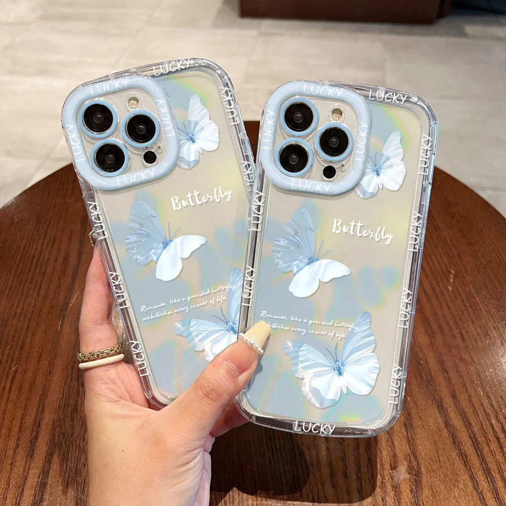 蓝色花朵适合iPhone16ProMax手机壳14苹果13精准开孔12/15高级11