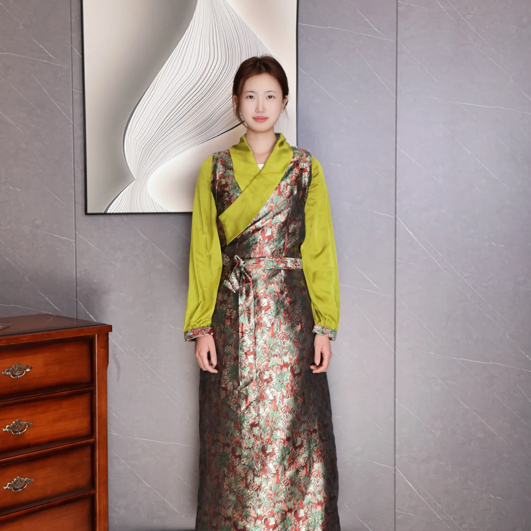 BLQ143藏式刺绣假两件高级感透气性好西藏博拉裙