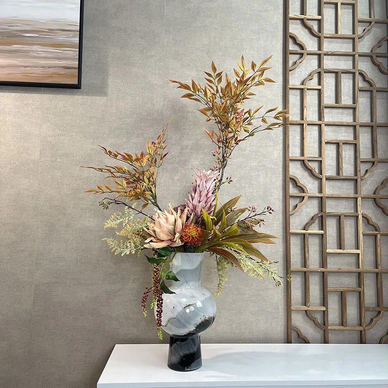 水彩款花束 仿真花南天竹装饰花客厅电视柜假花摆设花