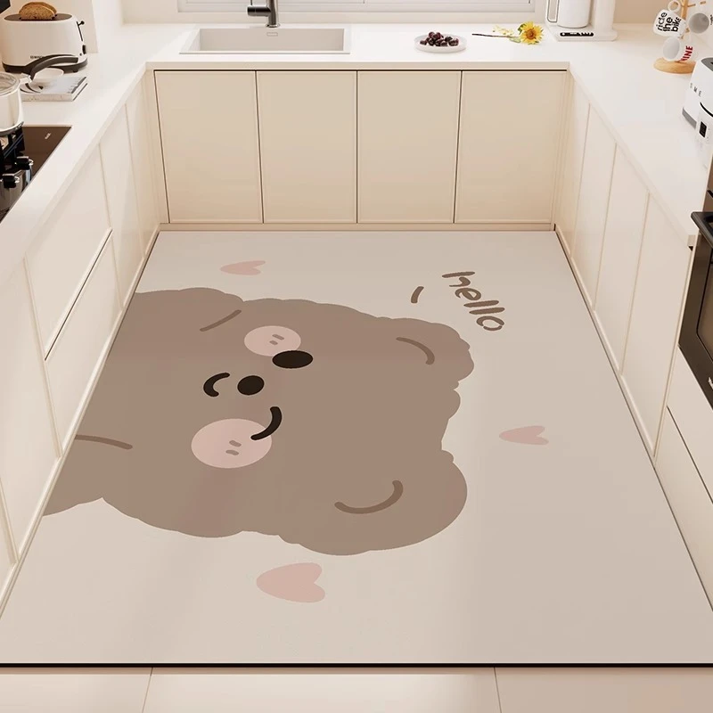 硅藻泥厨房地垫大面积吸水吸油防滑可擦耐脏易打理厨房专用地垫