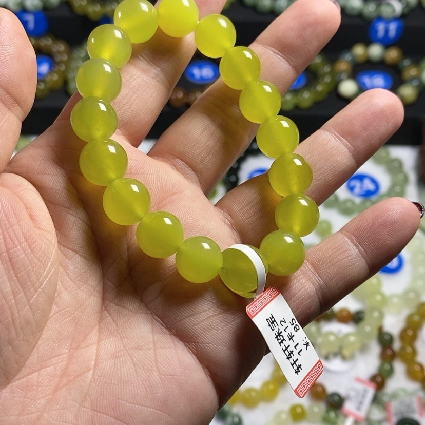 【闪购商品】蛇纹石玉手链未镶嵌不****糖卡12