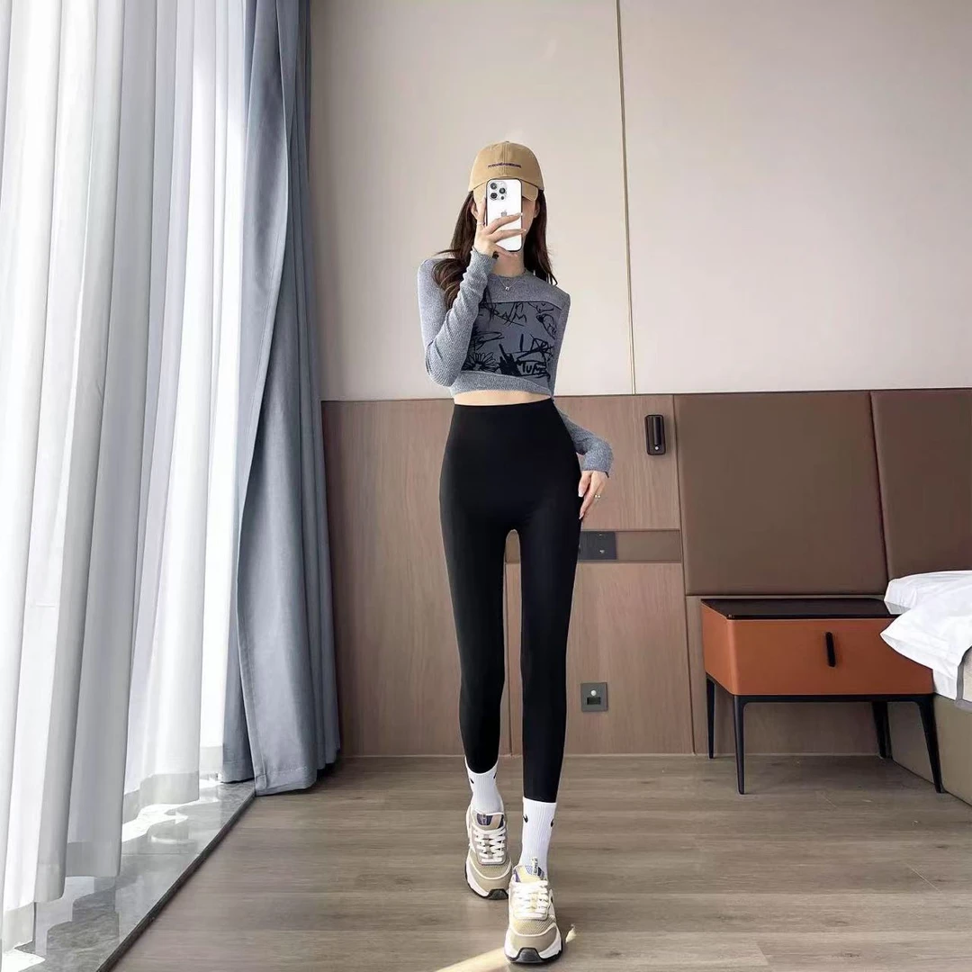 唯美帝国春秋新款弹力高腰收腹提臀显瘦瑜伽芭比打底裤