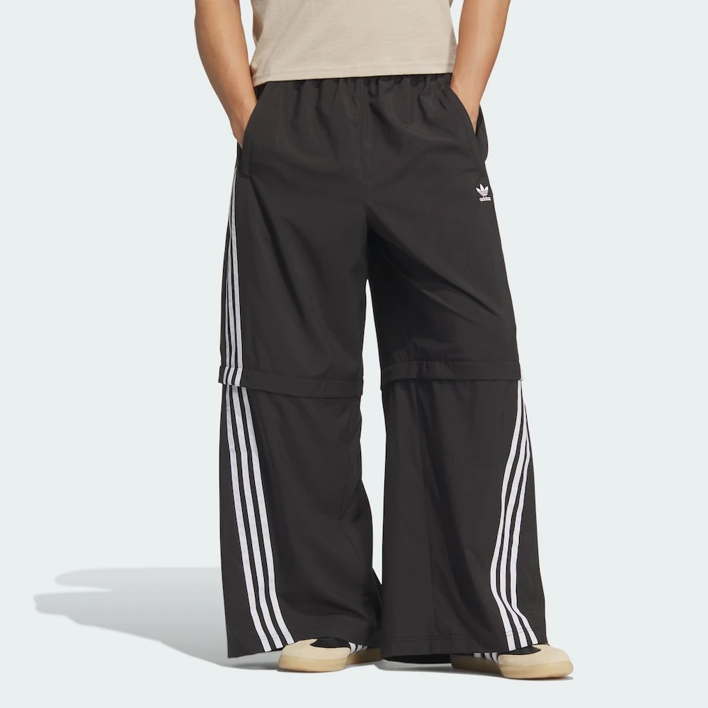 Adidas三叶草潮流经典运动可拆卸两穿速干直筒宽松阔腿裤KD8212