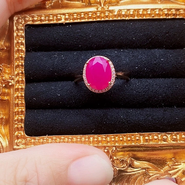 银S925镶嵌红宝石戒指