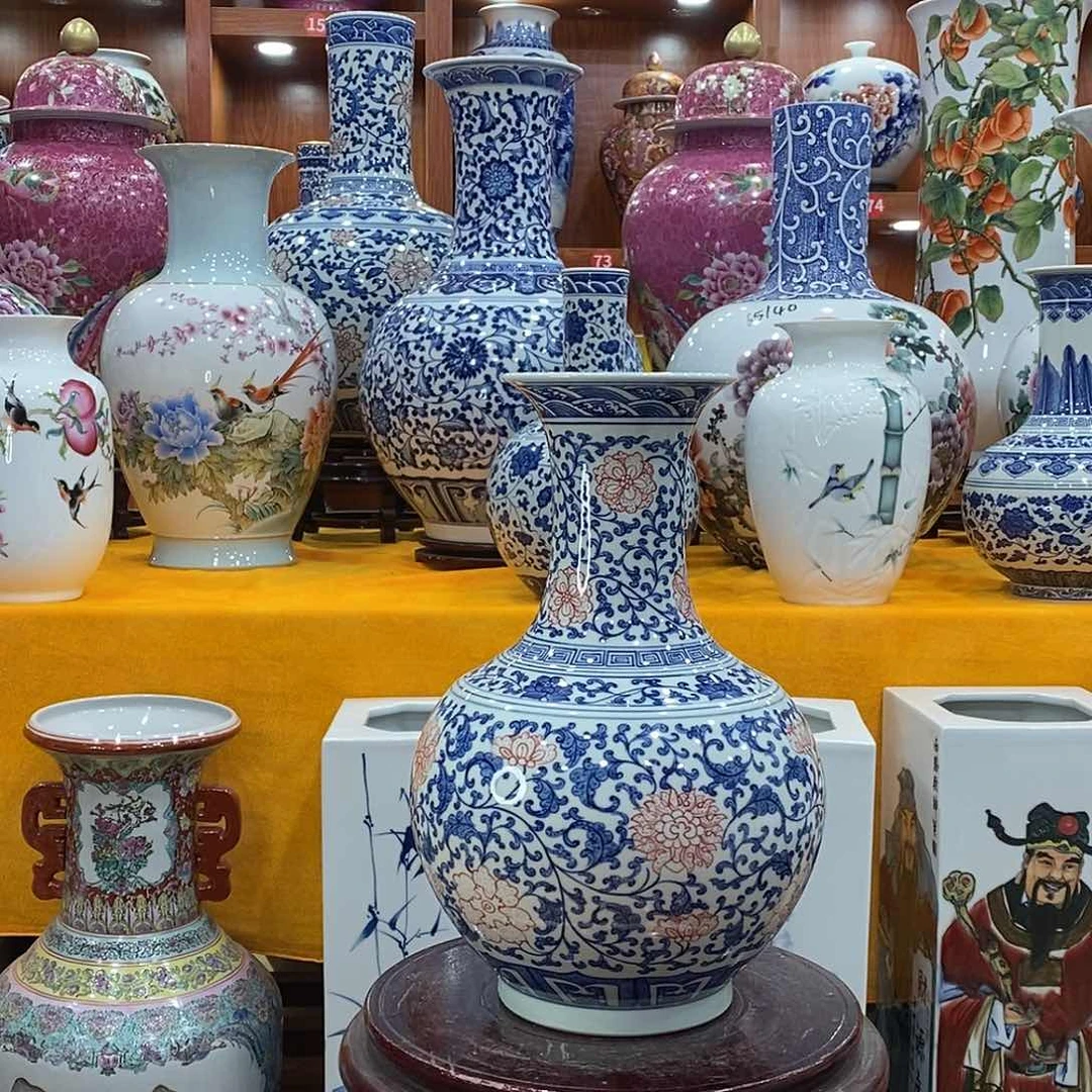 摆件孟*国景德镇陶瓷青花赏瓶