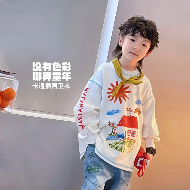 【小木屋】炸街盖酷时尚达人的晕染涂鸦2025春季新品卫衣 5038233O0