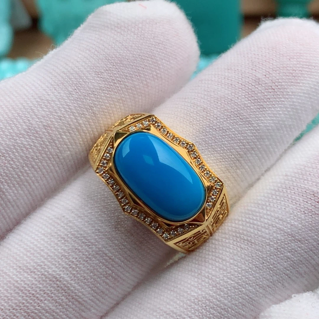 绿松石18K金镶嵌发饰