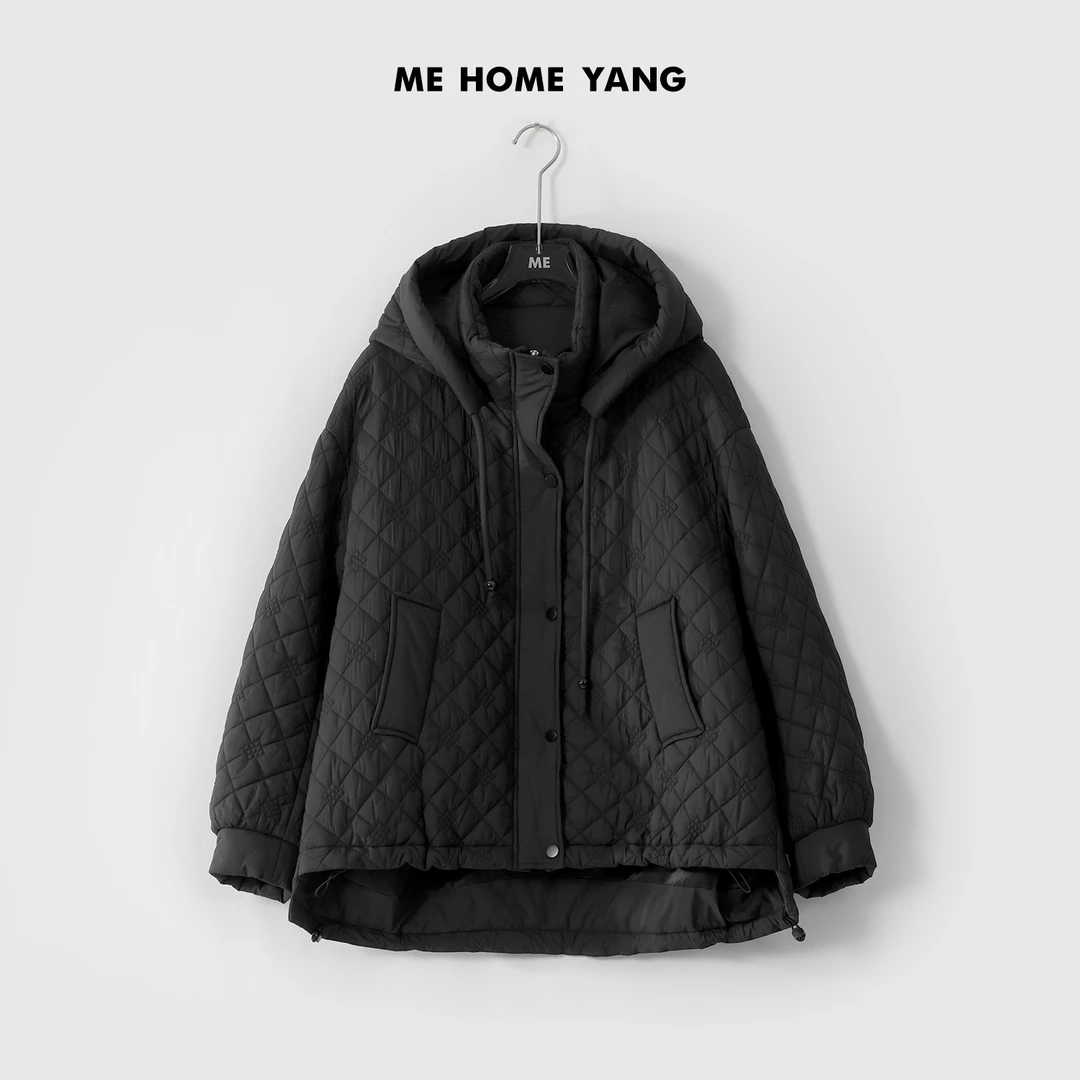 ME【潘多拉棉服】经典菱格绗棉时尚棉衣女士设计款连帽棉服MEQA1856
