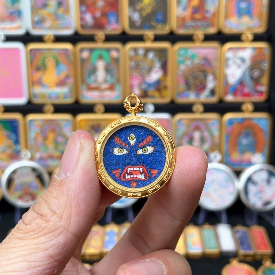 吊坠水**妖唐趣坊非遗纯手绘唐卡