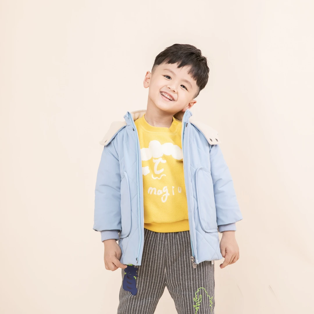 【小杨】 梭织中长款棉服外套 9141608