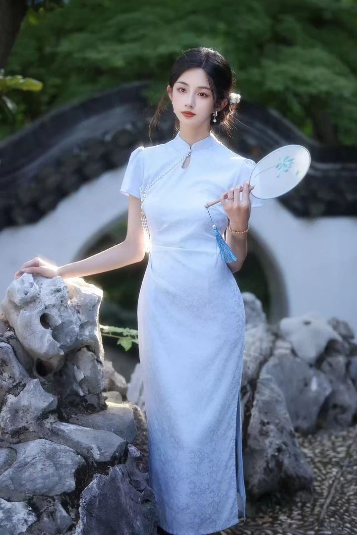 【陌上花】上上签 夏季新款复古改良少女旗袍新中式日常气质国风款