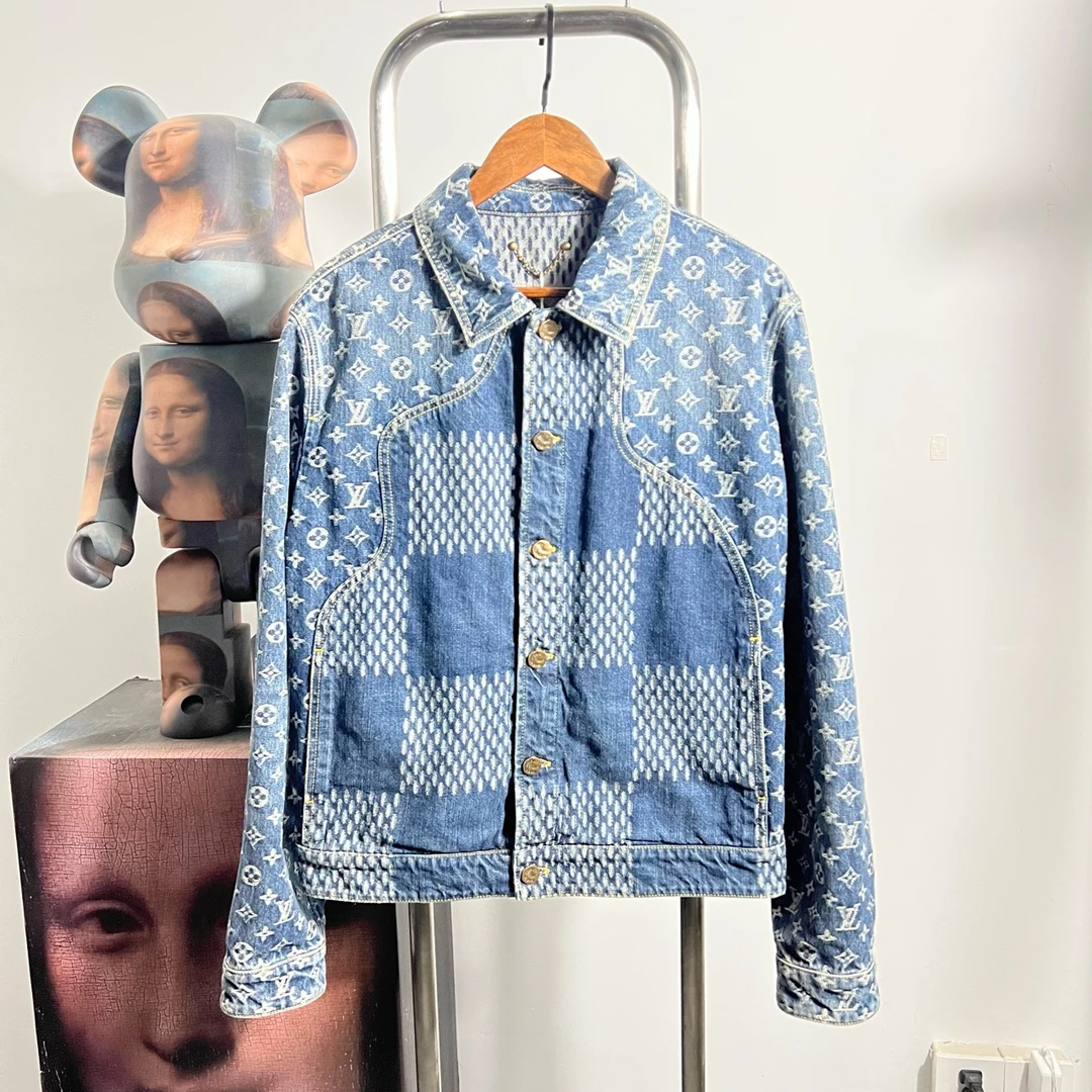 99新 LouisVuitton/路易威登 sLv nigo满印牛仔外套 p231548