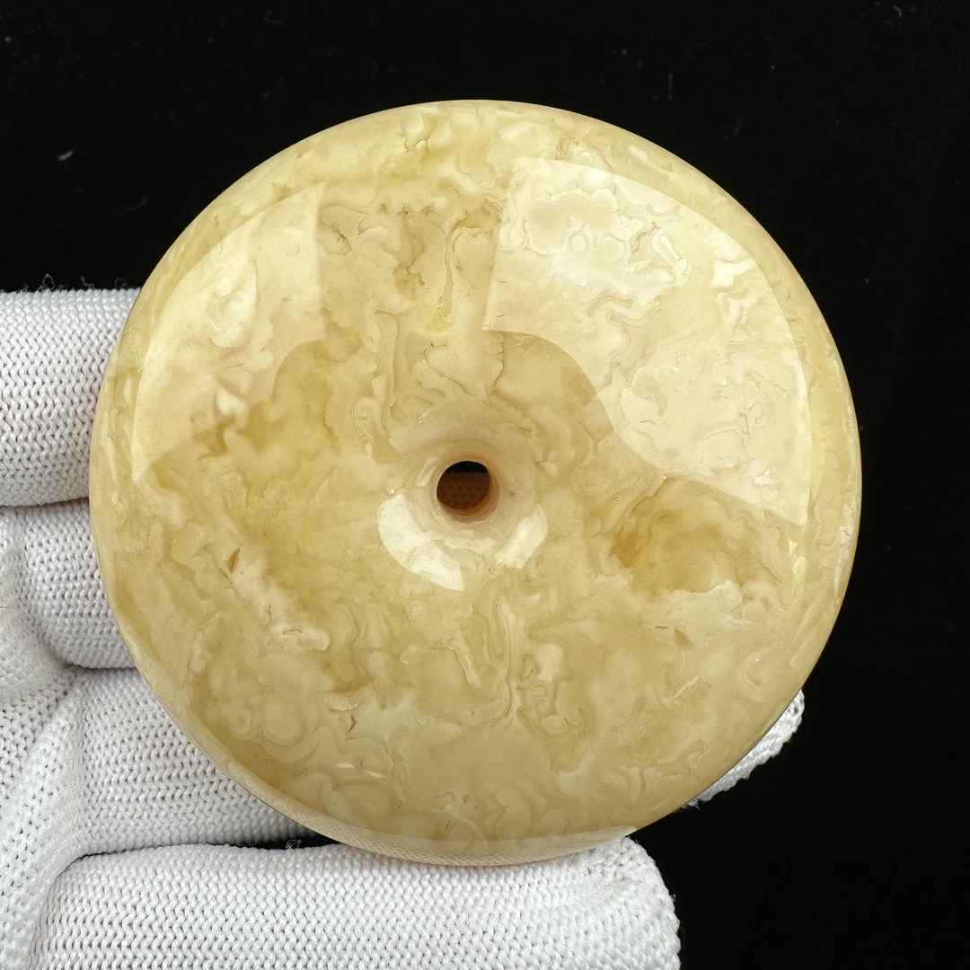 Y1659天然原矿蜜蜡 平安扣 65*19mm 抖音基地质检发货